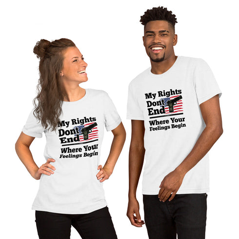 My Rights Don't End Where Your Feelings Begin Short-sleeve unisex t-shirt - Mainstream Freedom
